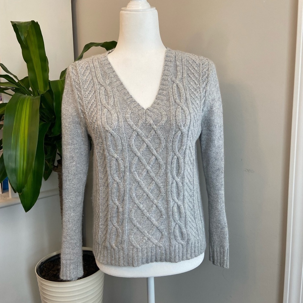 St. John’s Bay Gray Cable Knit Sweater - Size Petite M